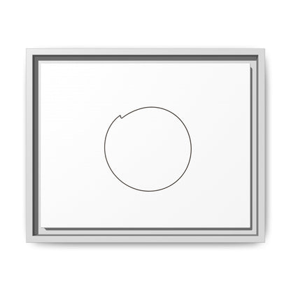 Framed matte canvas wall art featuring a minimal circular line design, created by Printify.