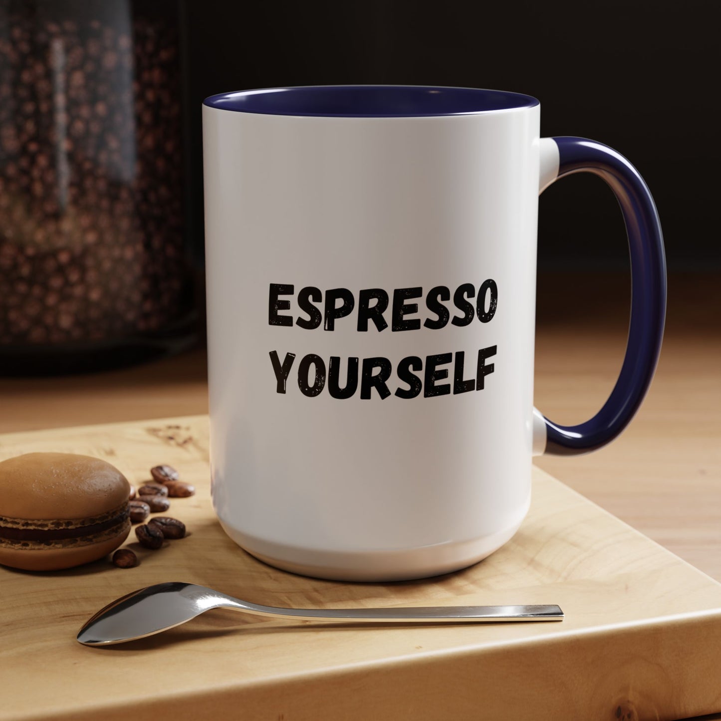 Espresso Yourself Coffee Mug - Fun Black Accented Mug for Coffee Lovers, Great Gift for Birthdays, Christmas, and Housewarming