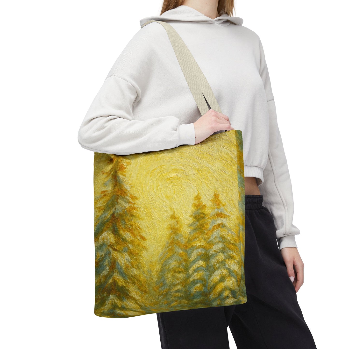 Eco-friendly canvas tote bag with artistic abstract design, perfect for beach or everyday use, by Printify.