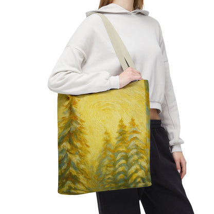 Eco-friendly canvas tote bag with artistic abstract design, perfect for beach or everyday use, by Printify.