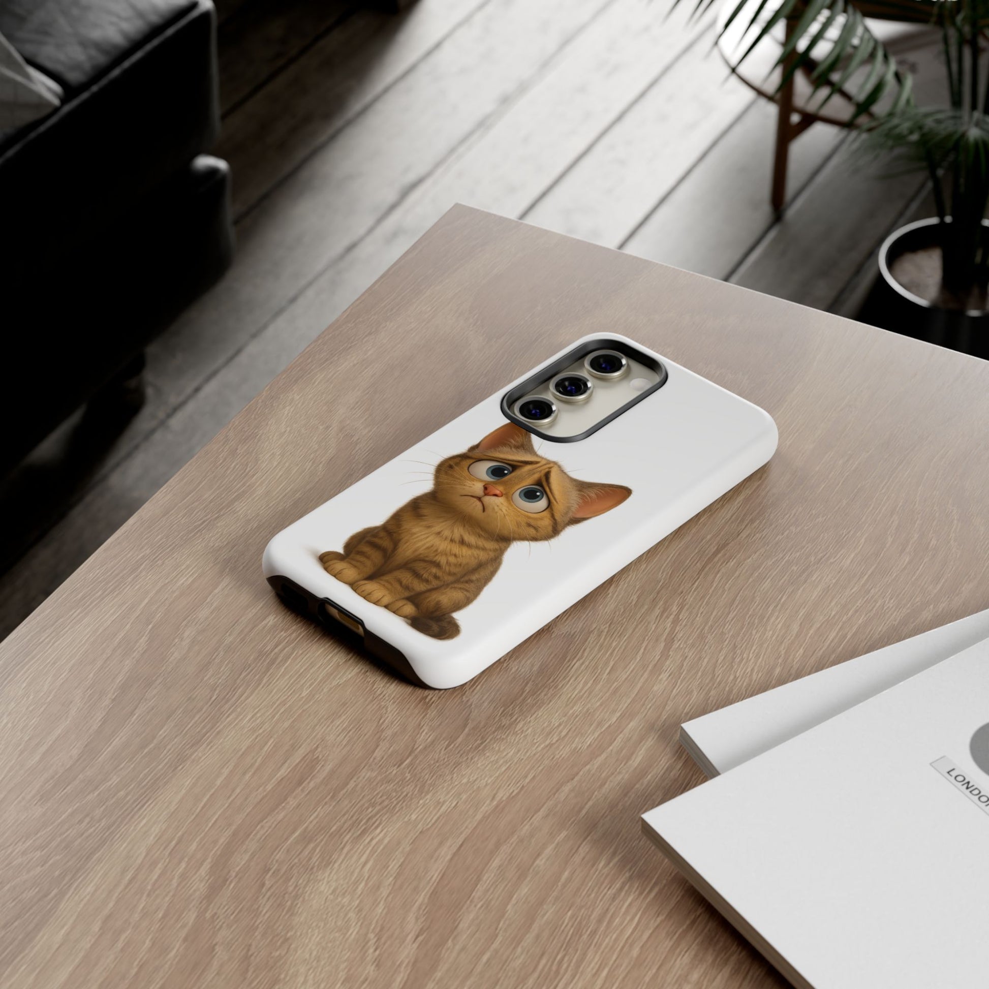 Cute Cat Phone Case, Funny Kitty Case, Animal Lover Gift, Cat Lover Accessory, Unique Cat Design Case, Pet Mom Gift - TRV