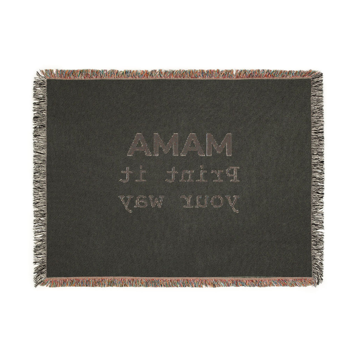 Custom woven blanket by Printify featuring a personalized design with vibrant colors and soft, cozy fabric.