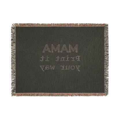 Custom woven blanket by Printify featuring a personalized design with vibrant colors and soft, cozy fabric.