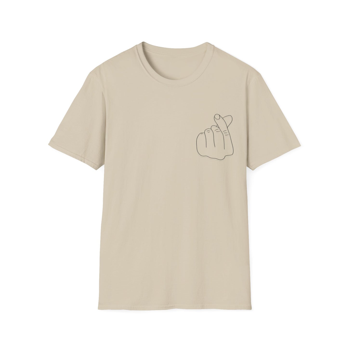 Trendy Unisex Softstyle T-Shirt with Love Hand Gesture Design