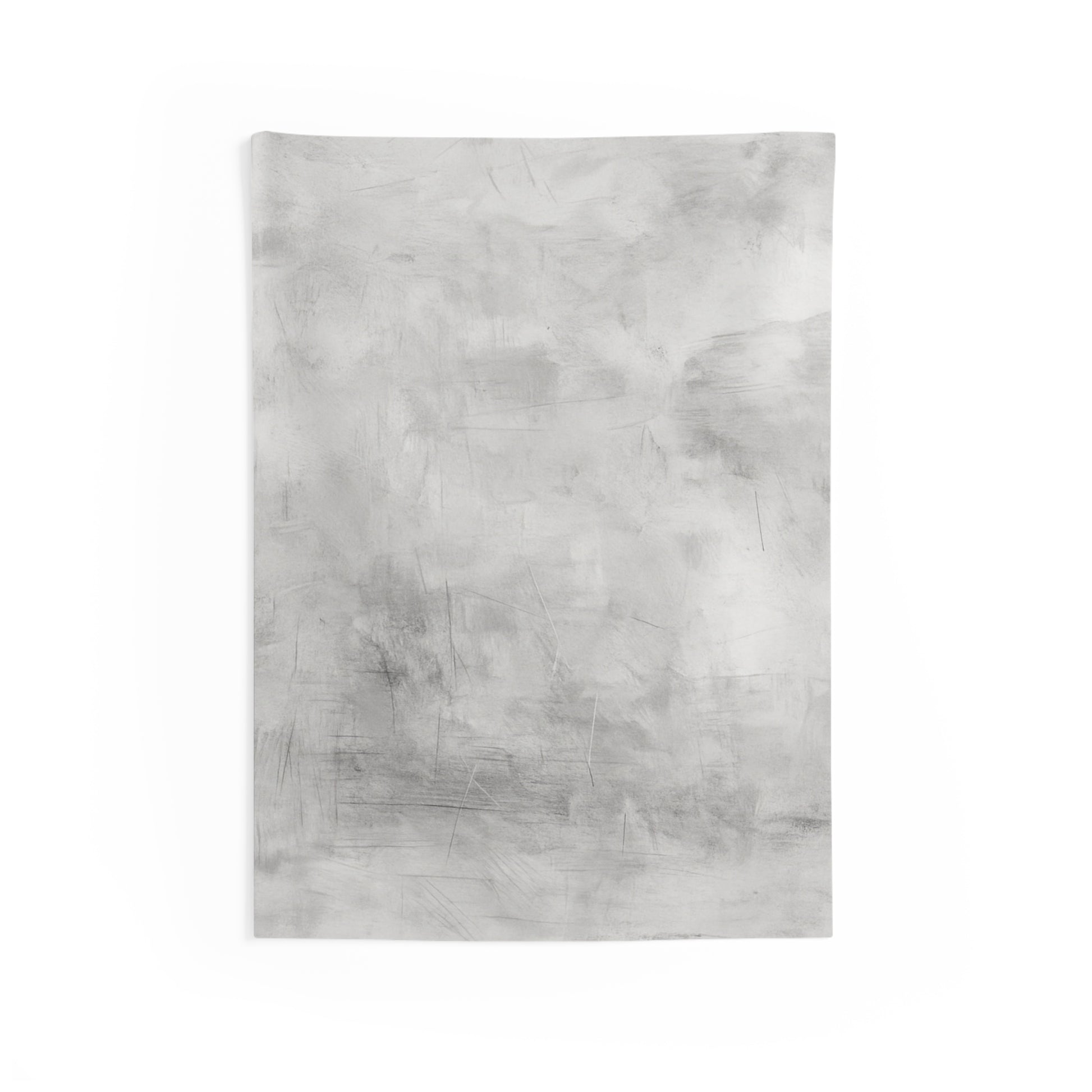 Gray modern minimalist wall tapestry with boho design, printed by Printify, hanging as a stylish wall decor piece.
