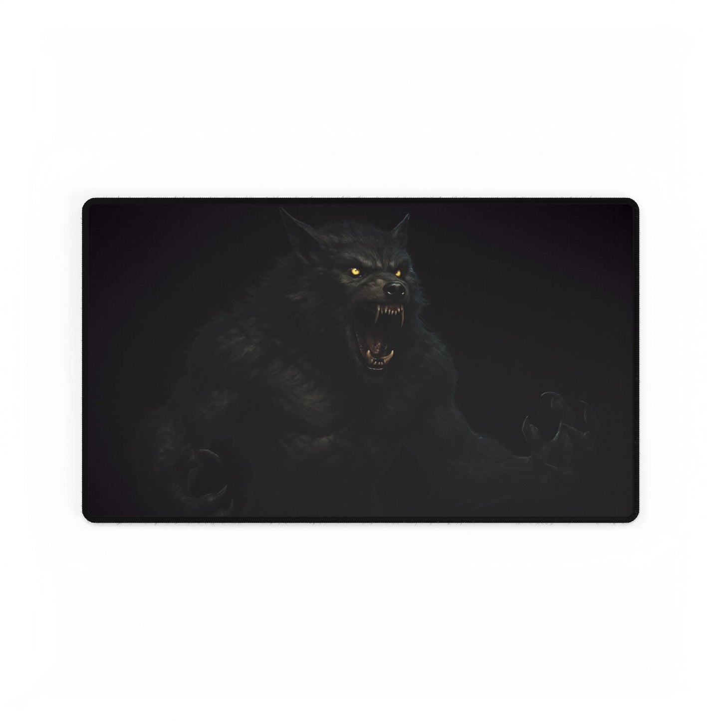 Fierce Werewolf Desk Mat, Gaming Desk Pad, Office Decor, Computer Accessory, Gift for Gamers, Halloween Decor