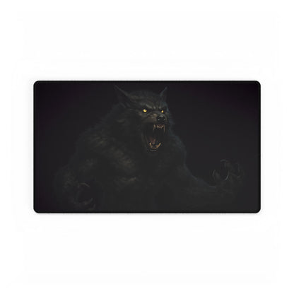 Fierce Werewolf Desk Mat, Gaming Desk Pad, Office Decor, Computer Accessory, Gift for Gamers, Halloween Decor