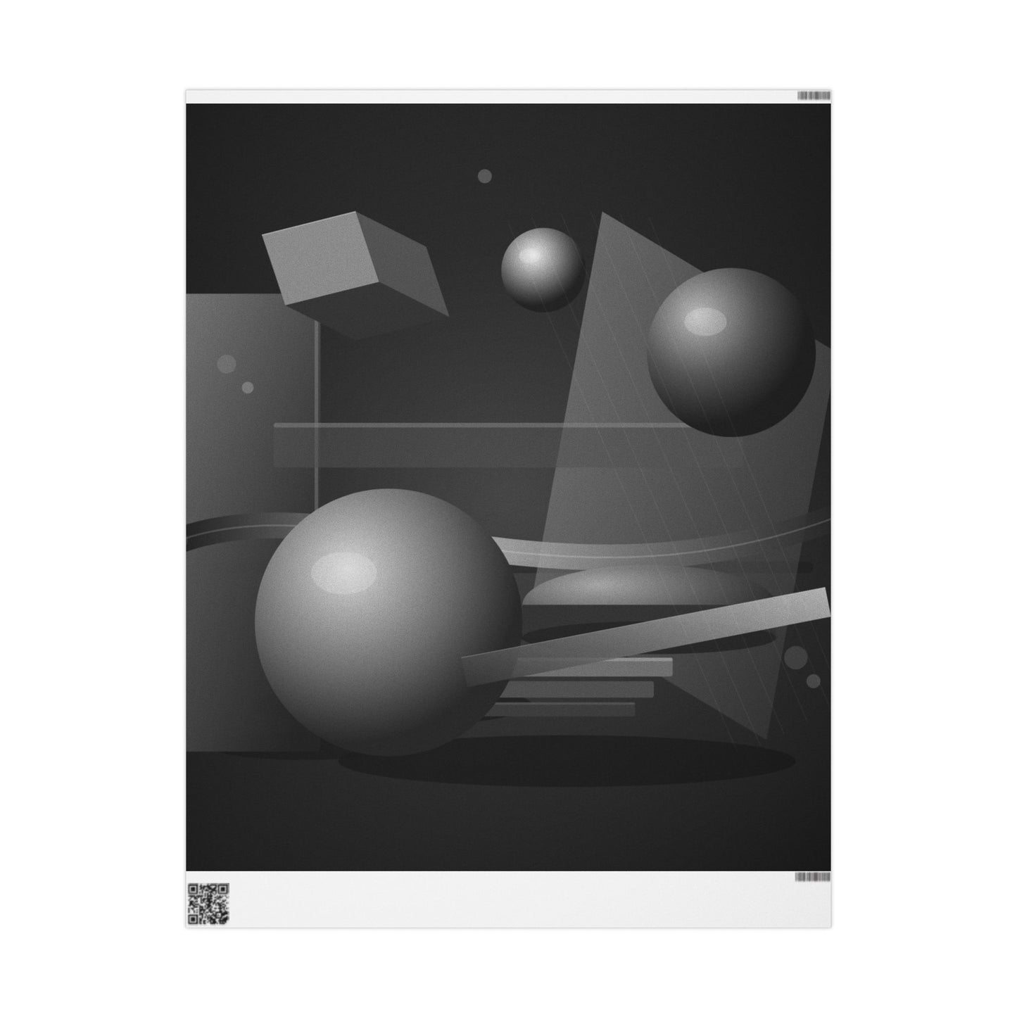 Geometric Shapes Black & Gray Wrapping Paper | Gift Wrap Roll