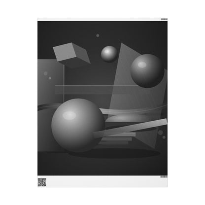 Geometric Shapes Black & Gray Wrapping Paper | Gift Wrap Roll