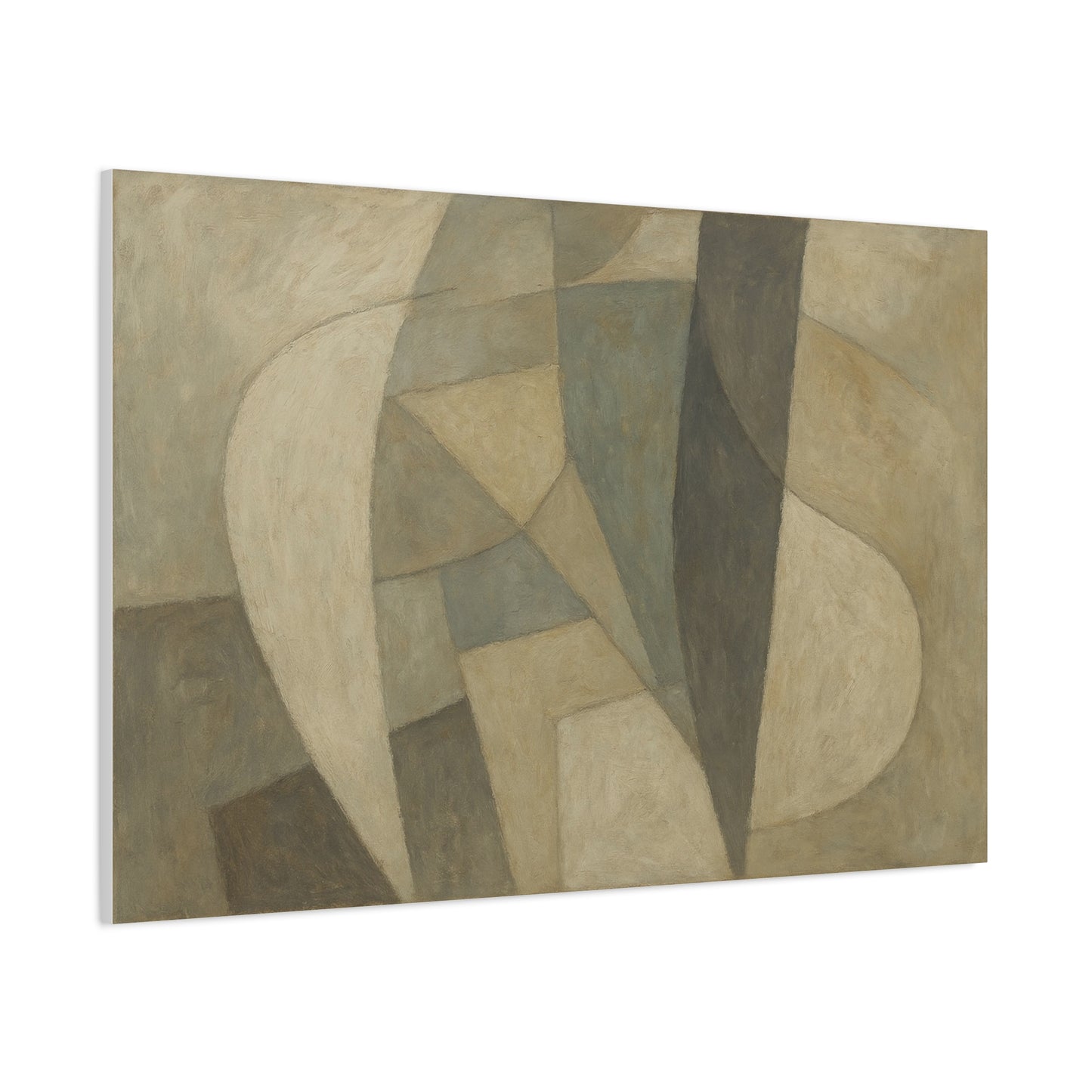Abstract neutral geometric shapes matte canvas print by Printify featuring modern, minimalistic design on high-quality canvas.