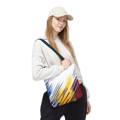 Abstract Brushstroke Tote Bag - Bold Red, Yellow & Blue All-Over Print