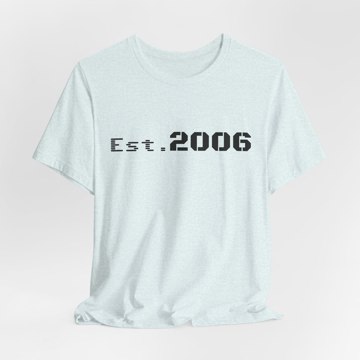 Vintage-style "Established 2006" graphic T-shirt by Printify, featuring bold text and retro design on a classic cotton tee.