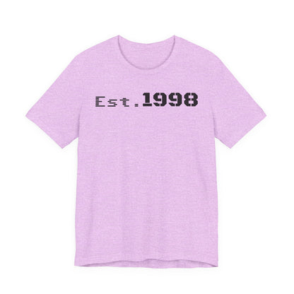 Est. 1998 Unisex Short Sleeve Tee, Vintage Style T-Shirt, Birthday Gift, Casual Wear, Retro Fashion, Unisex Apparel