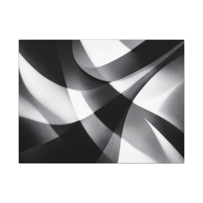 Abstract Black and White Swirl Matte Canvas