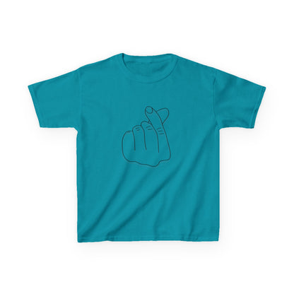 Cute Kids Heavy Cotton Tee - K-Pop Inspired Love Gesture