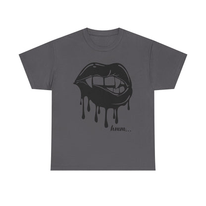Edgy Graphic Tee - Dripping Lips Design - Unisex Heavy Cotton Tee