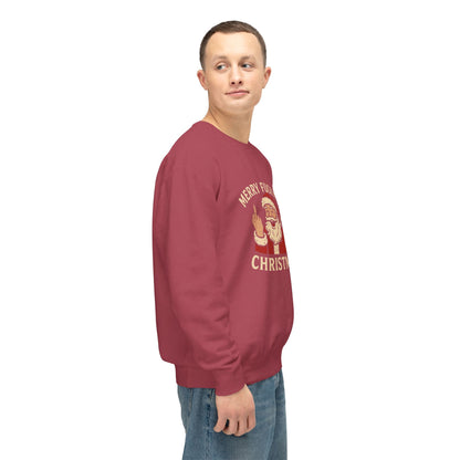 Merry Christmas Sweatshirt, Funny Holiday Crewneck, Unisex Gift, Christmas Apparel, Sarcastic Sweatshirt, Unique Holiday Clothing - TRV