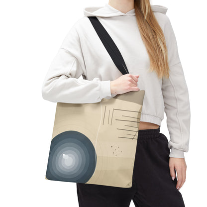 Abstract Neutral Waves Tote Bag | Geometric Circle Pattern
