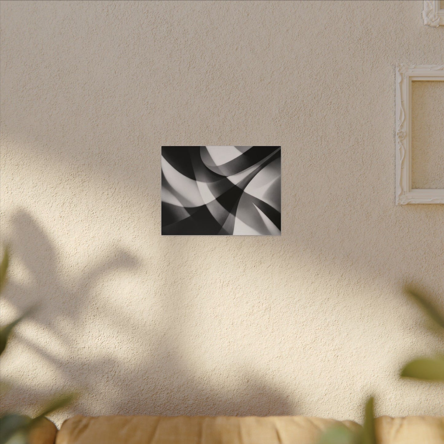 Abstract Black and White Swirl Matte Canvas