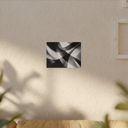 Abstract Black and White Swirl Matte Canvas
