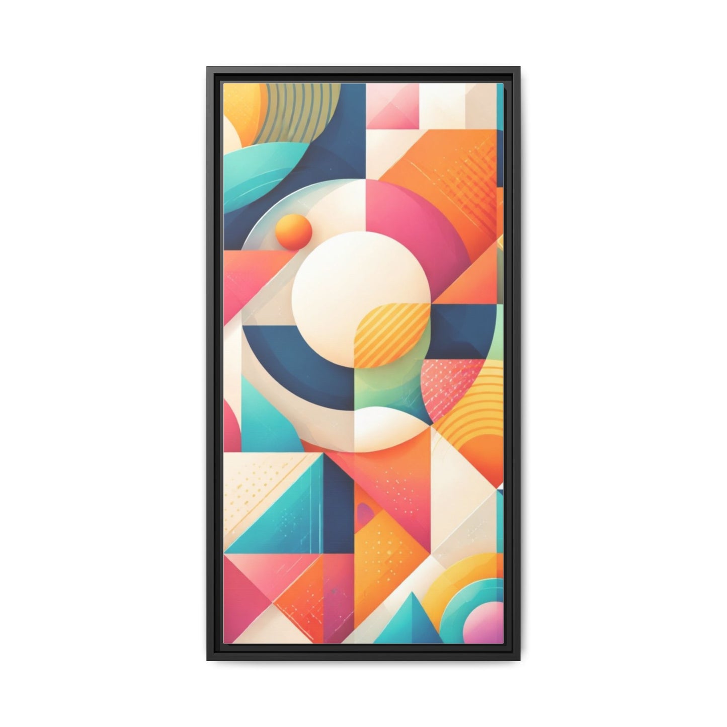 Colorful Geometric Abstract Art Matte Canvas Framed