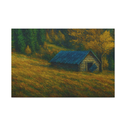 Rustic Canvas Wall Art, Nature Landscape Painting, Autumn Decor, Farmhouse Wall Art, Cozy Home Decoration - TRV