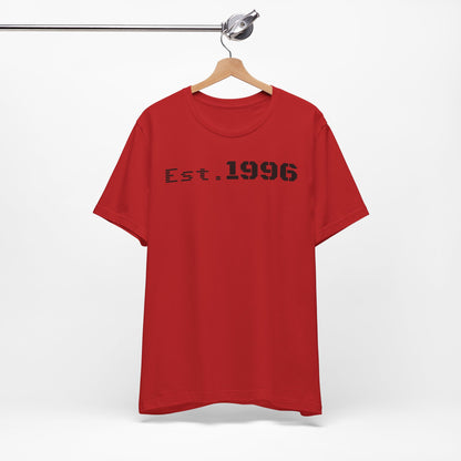 Established 1996 Unisex T-Shirt, Vintage Year Tee, Birth Year Gift, Casual Fashion, Personalized Graphic Tee - TRV