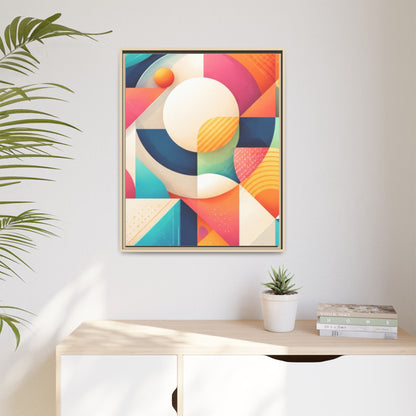 Colorful Geometric Abstract Art Matte Canvas Framed