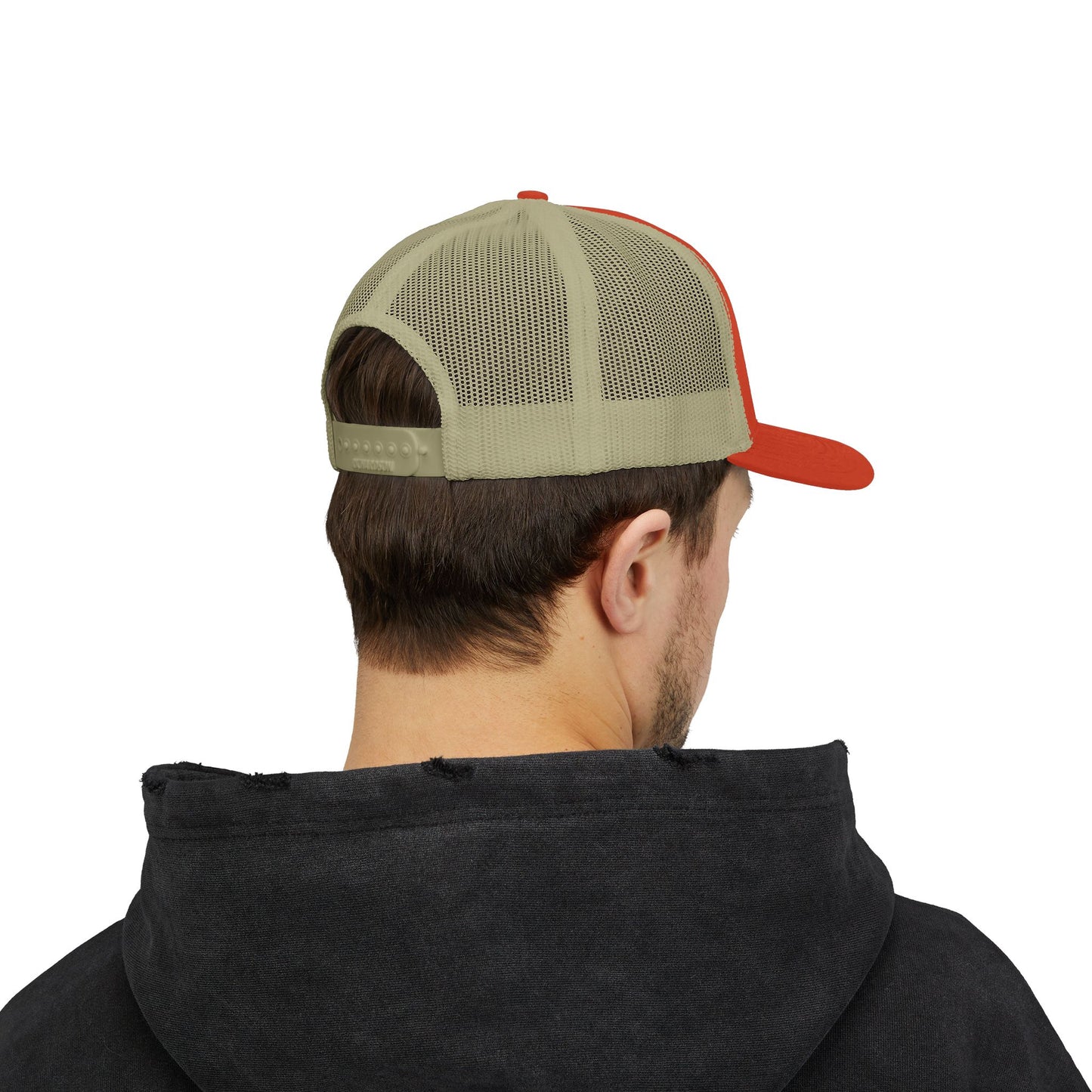 Vintage batter silhouette baseball snapback trucker cap by Printify, featuring classic trucker hat style and adjustable fit.