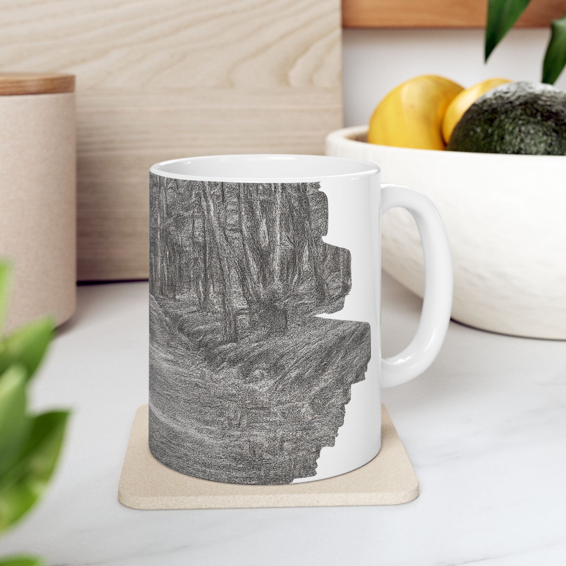 Nature-Inspired Abstract Ceramic Mug | Forest Path Design | Cozy Gift for Coffee Lovers | Home Decor | Nature Lover's Mug - TRV