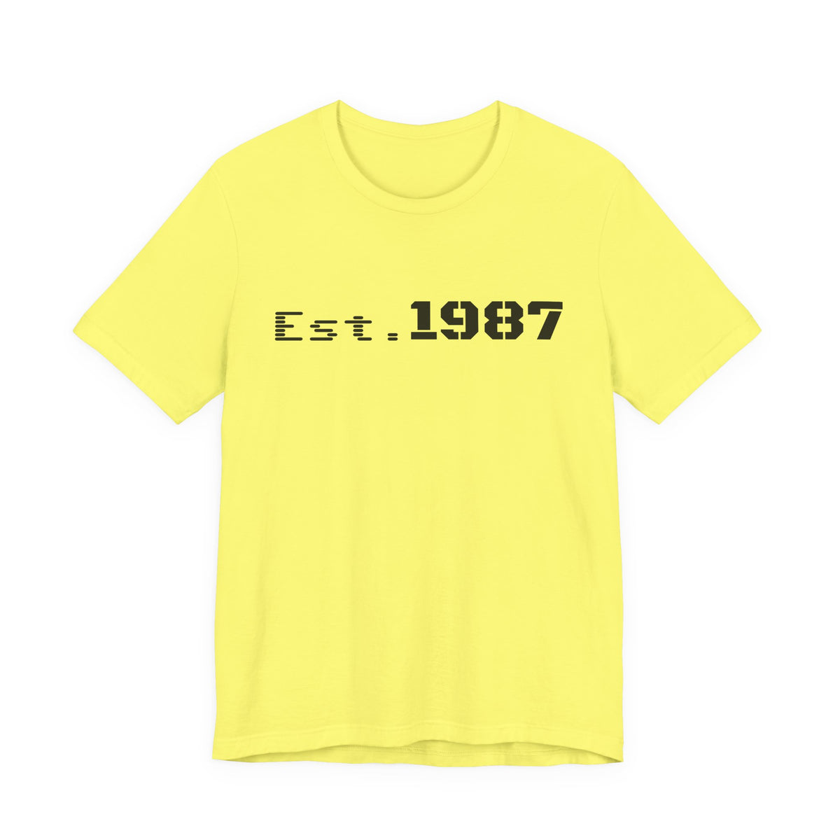 Vintage Est. 1987 T-Shirt by Printify featuring a classic born in 1987 design on a comfortable cotton tee.
