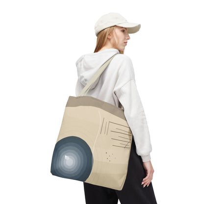 Abstract Neutral Waves Tote Bag | Geometric Circle Pattern