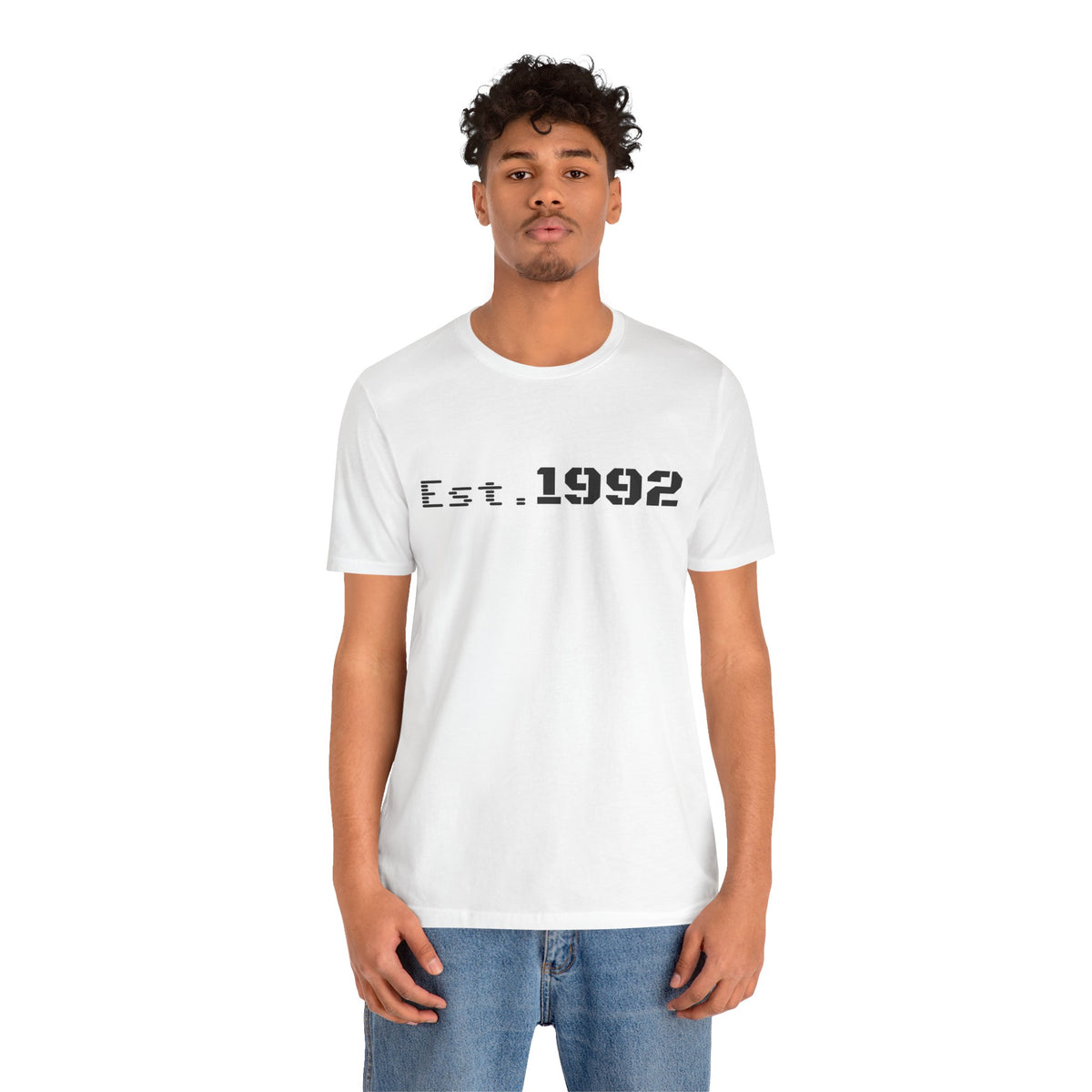 Retro vintage Est. 1992 T-shirt by Printify featuring bold birth year design on a classic cotton tee.