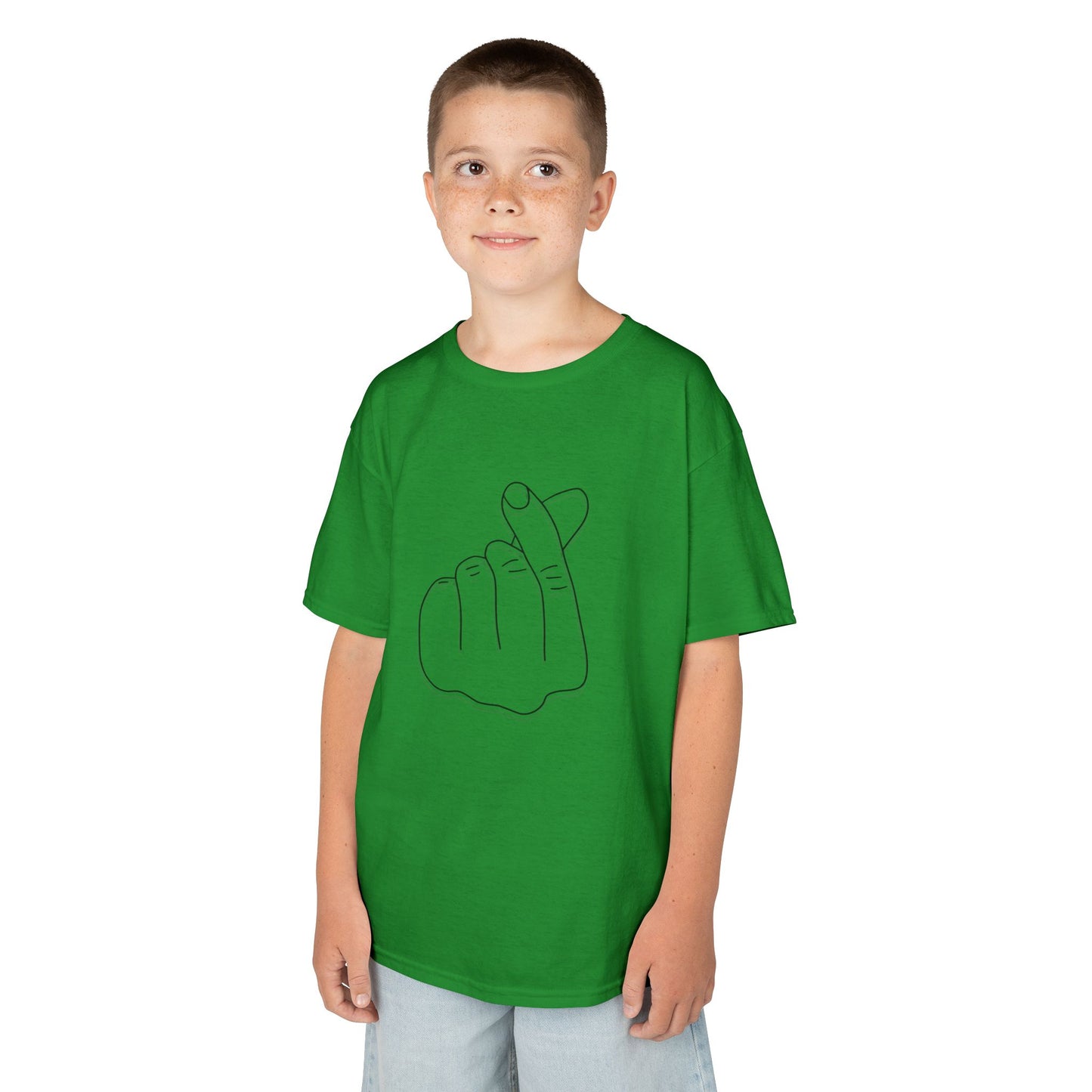 Cute Kids Heavy Cotton Tee - K-Pop Inspired Love Gesture