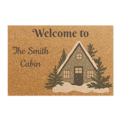 Welcome to The Smith Cabin Doormat | Cabin Welcome Mat, Rustic House Entry Rug - TRV