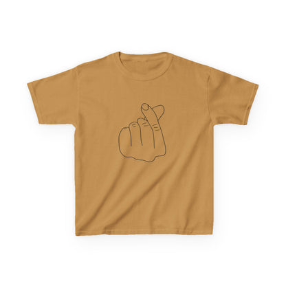 Cute Kids Heavy Cotton Tee - K-Pop Inspired Love Gesture
