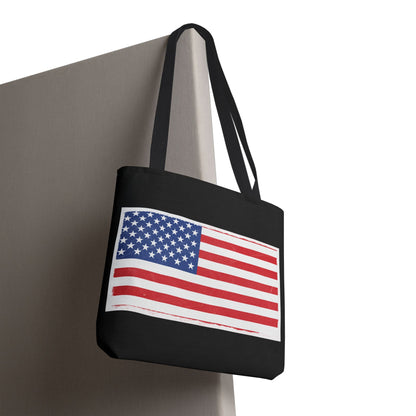 Patriotic Tote Bag, American Flag Carryall, Beach Bag, Reusable Shopping Tote, Independence Day Gift - TRV