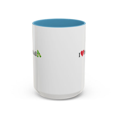 I Love Football Accent Coffee Mug, Perfect Gift for Sports Lovers, Football Enthusiasts, Unique Mug for Game Days, Home or Office Decor - TRV