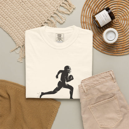 Football Player Graphic Unisex T-Shirt, Casual Sports Tee, Gift for Athletes, Workout Shirt, Everyday Wear, Unique Running Apparel