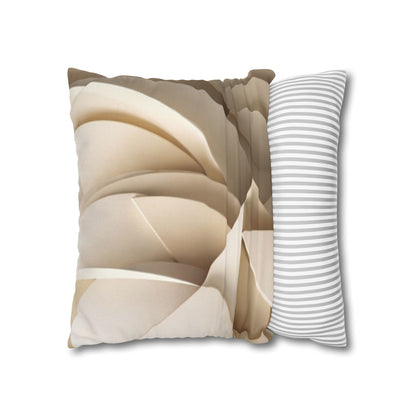 Beige Abstract Paper Swirl Pillowcase Spun Polyester Square Pillowcase