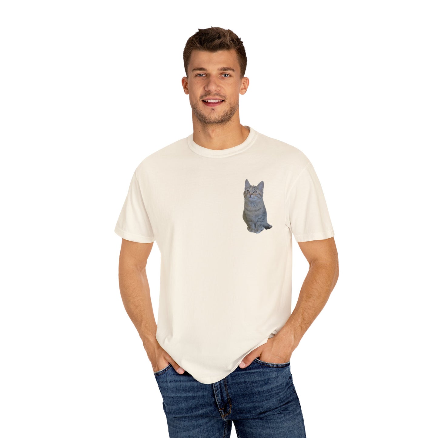 Whimsical Cat Pocket T-Shirt for Cat Lovers - TRV