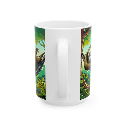 Sloth Lovers Ceramic Mug - Cute Jungle Coffee Cup, Gift for Nature Lovers, Relaxation Mug, Birthday Present, Unique Kitchenware