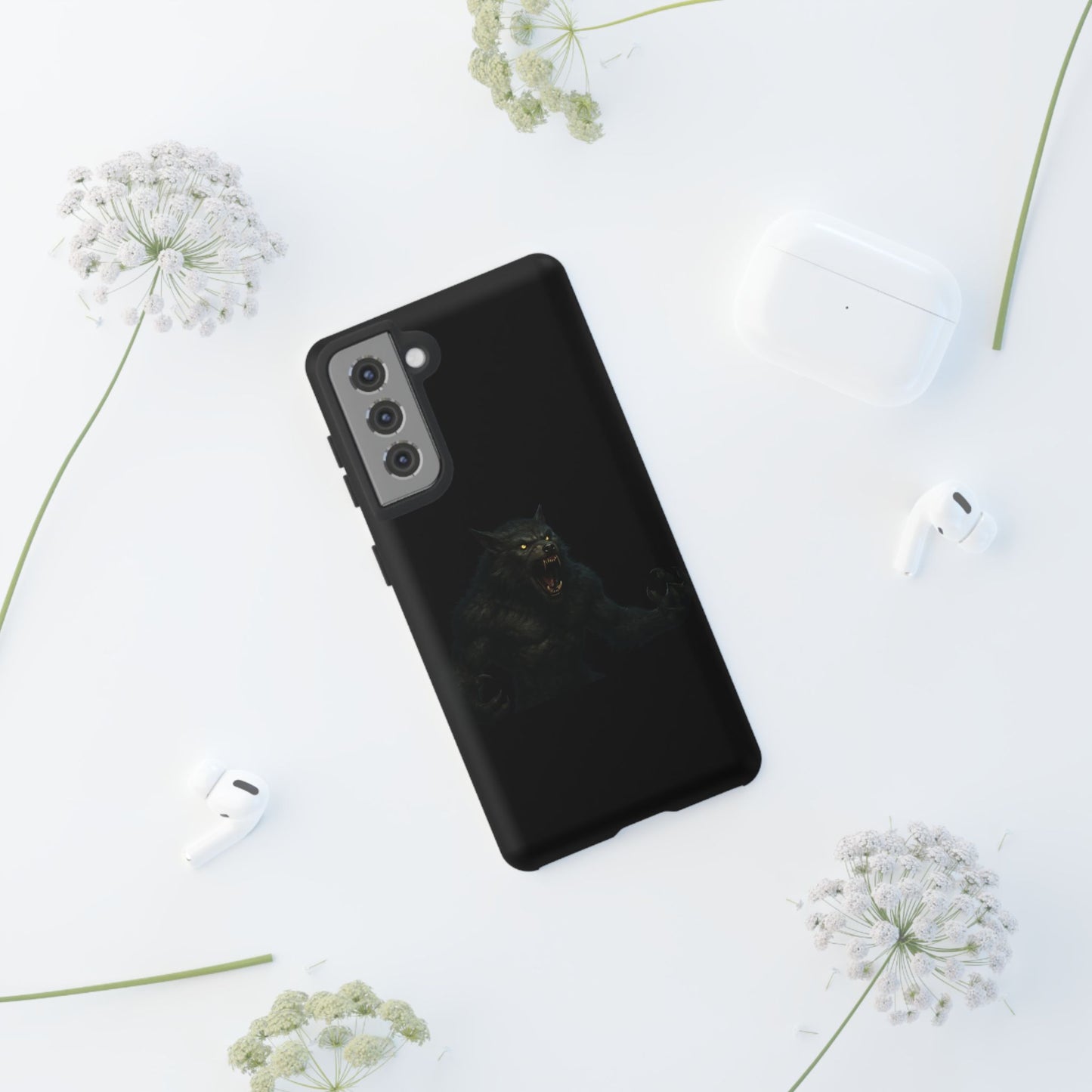 Werewolf Phone Case, Tough Cases, Black Panther Design, Gift for Animal Lovers, Phone Accessories, Fierce Phone Protection - TRV