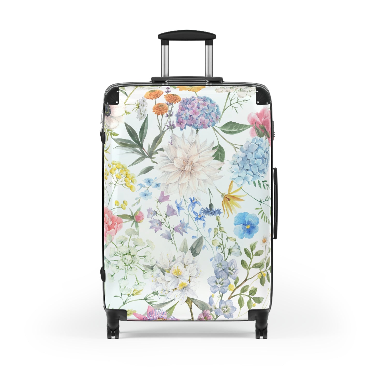 Floral Watercolor Suitcase – Lightweight Carry-On Luggage with Pastel Garden Print