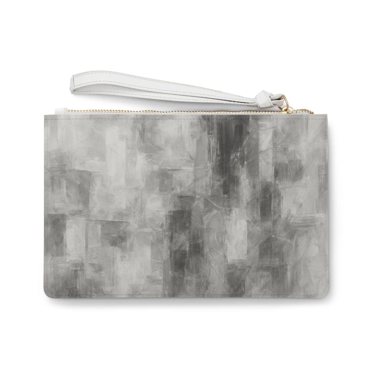 Gray abstract clutch bag by Printify, stylish evening purse for weddings and everyday use, featuring a modern design.