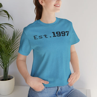 Est. 1997 Unisex Jersey Short Sleeve Tee - Vintage Style, Perfect for Birthdays, Casual Wear, Gifts, Anniversaries, Retro Fashion