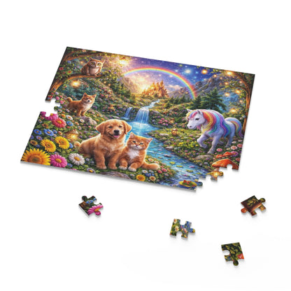 Rainbow Unicorn and Puppies Puzzle