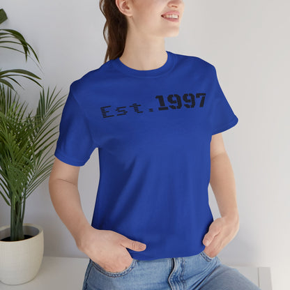 Est. 1997 Unisex Jersey Short Sleeve Tee - Vintage Style, Perfect for Birthdays, Casual Wear, Gifts, Anniversaries, Retro Fashion