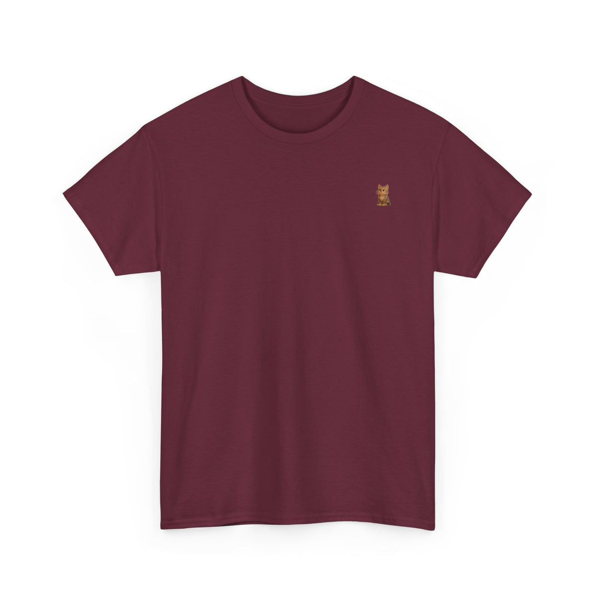 Brown kitten graphic T-shirt for cat lovers, featuring a cute cat design on a comfortable Printify T-shirt.