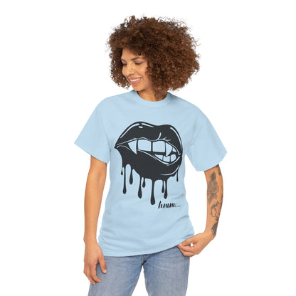 Edgy Graphic Tee - Dripping Lips Design - Unisex Heavy Cotton Tee